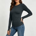 thumbnail image 4 of Auralook Women Round Neck Long Sleeve Thermal Tops Ladies Base Layer Undershirt for Winter Cold Weather with Thumb Holes, 4 of 9
