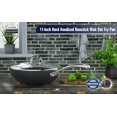 thumbnail image 3 of Cooks Standard Flat Bottom With Lid 11-Inch Hard Anodized Nonstick Wok Stir Fry Pan, Black, 3 of 5