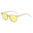 thumbnail image 1 of XASZHN Lunettes de Soleil Rétro Carrées avec Design Clou de Riz Vintage Mode Lunettes de Soleil Jaune Taille Unique, 1 of 1