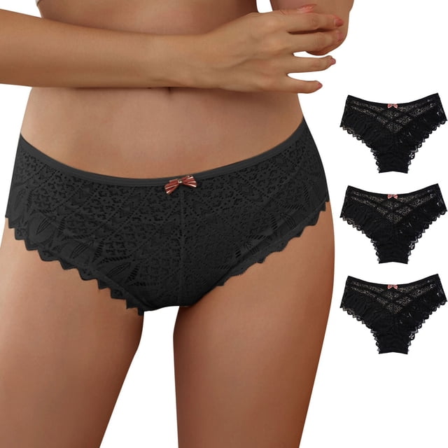 Aayomet Culottes en Dentelle Crochetée pour Femmes (Noir, TTTTG)