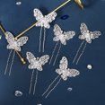thumbnail image 3 of 6 uds. De accesorios para el cabello con cabeza de mariposa, pinzas para dama de honor, horquillas nupciales de cristal JAMW Sencillez, 3 of 5