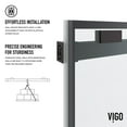 thumbnail image 5 of Vigo Vg6023gcl6076 Houston 76" High X 60" Wide Sliding Frameless Shower Door - Black, 5 of 7