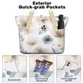 thumbnail image 2 of Tote Bag for Women - Pioneer Flower Shoulder Bag - Large Utility Work Duffle Bag with Zipper Handbag for Travel, Work, Sprots, 2 of 5
