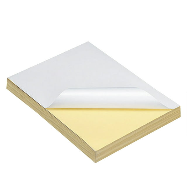 Papier Autocollant, 100 Feuilles Autocollantes A4 pour Imprimante Haute Performance