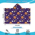 thumbnail image 2 of Cute Halloween Icons Pattern Hooded Bath Towel，50"x30" for Ages 3 To 12 Kids, Quick Dry Lightweight Soft Microfiber Hood Beach Towel Cover Up for Kids, 2 of 7