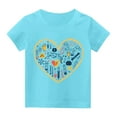 thumbnail image 7 of Spazoro Big Boys Girls Shirts Tee, Graphic T-Shirts Crew Neck Cute Print Short Sleeve Casual Summer Tops for Unisex Sky Blue Size 7 T, 7 of 7