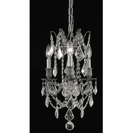 - Pendants Porch 3 Light With Clear Crystal Royal Cut Pewter size 13 in 180 Watts - World of Classic