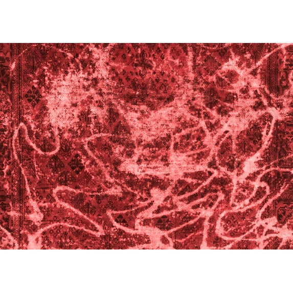 Ahgly Company Machine Washable Indoor Rectangle Abstract Red Modern Area Rugs, 8' x 10'