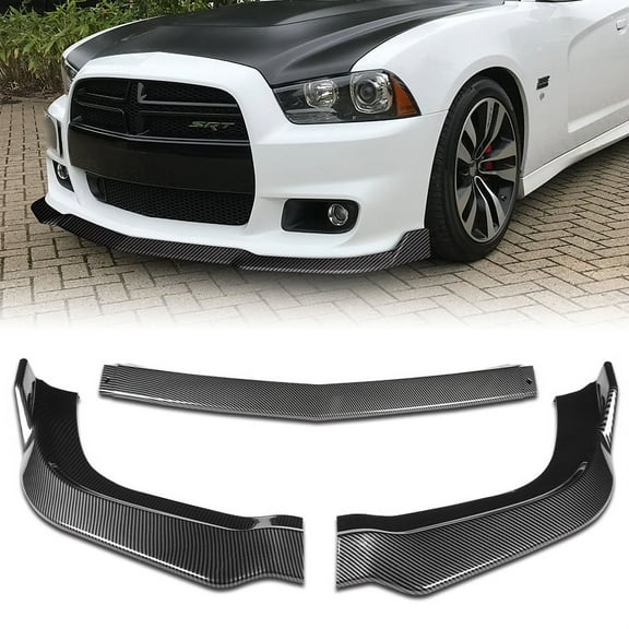 For 11-14 Dodge Charger SRT Carbon Look Front Bumper Body Splitter Spoiler Lip