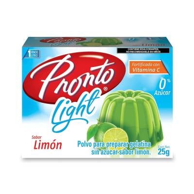 Polvo para preparar gelatina Pronto de agua light sabor limón 25 g