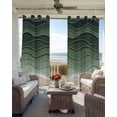 thumbnail image 6 of Sage Green Waves Blackout Curtains for Bedroom Living Room Darkening Curtains 84 Inch Length 2 Panels Set Rustic Abstract Ombre Stripes Art Window Curtain Window Treatment Grommet Drapes 42"x84", 6 of 9