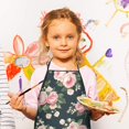 thumbnail image 3 of Pioneer Flower Floral Print Pattern Kids Aprons for Girls and Boys,Adjustable Neck Strap Toddler Aprons for Kids Cooking Baking, 3 of 7