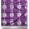 thumbnail image 1 of Soimoi Rayon Fabric Leaves & Floral Block Print Sewing Fabric Yard 42 Inch Wide, 1 of 3