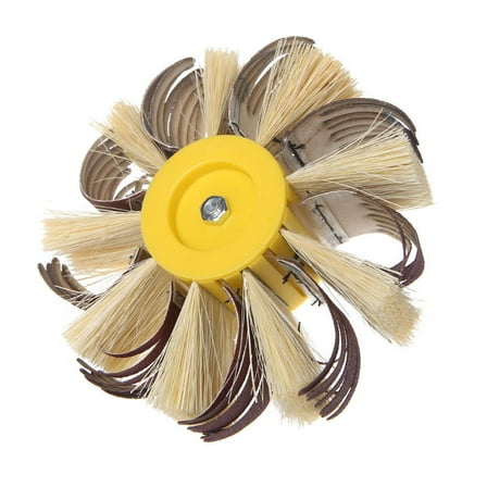 XISAOK Shaft Mounted Sisal Emery Cloth Bristle Grinding Buffing Brush Polishing Wheel