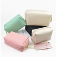 thumbnail image 4 of Bolsa de cosméticos para mujer, de poliuretano, portátil, cuadrada, impermeable, bonita bolsa de viaje para guardar artículos de aseo, 4 of 5