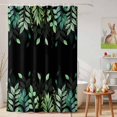 thumbnail image 6 of Shower Curtain Green Leaves Shower Curtains for Bathroom Decor, Waterproof Polyester Shower Curtain Set with Hooks, Small Stall Size 36" x 72" Leaf Plant Black, 6 of 9