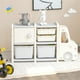 thumbnail image 1 of Costway Organizador de Juguetes para Niños Estantería Infantil Forma de Camión con 2 Contenedores 2 Cajones Armario 110 x 32 x 66 cm Beige, 1 of 10