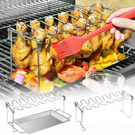 

LINASHI Stainless Steel Roasted Chicken Rack Holder Grill Rack Chicken Thighs & Legs & Wings Stand Roast