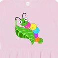 thumbnail image 4 of Inktastic Cute Caterpillar on Leaf Girls Toddler Dress, 4 of 5