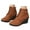Brown, variant on Ankle Boots for Women Low Heel Wedge Comfortable Lace Up Suede Short Booties with Side Zipper