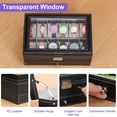 thumbnail image 4 of Multipurpose Watch Box 12 Slots 2 Layers Display Cases with Clear Top, Black, 4 of 6