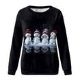 thumbnail image 4 of Womens Daily Merry Christmas Print O Neck Sweatshirt Round Neck Fit Pullover Tops Casual Long Sleeve Workout Shirts Loose Blouse, 4 of 4