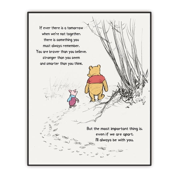 Buffay A.A. Milne 8"x10" Winnie The Pooh Quote Classic Poster Canvas Art Prints