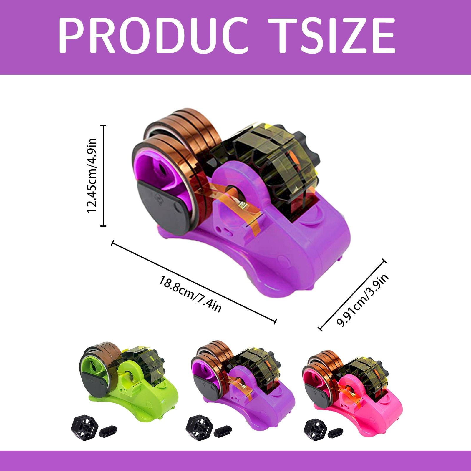 Goowood Heat Tape Dispenser for Sublimation Semi-Automatic Multiple Roll Cutter for Heat Transfer Masking Tape with 1 and 3 Inch Roller Core