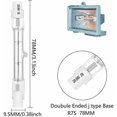 thumbnail image 2 of Eco R7s Halogen Bulb 78mm 80w 230v 1050lm Warm White 2700k T3 J Type Bulb For Work, Security, Landscape Lighting, Street Lights (pack Of 4), 2 of 5