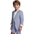 thumbnail image 2 of Lycody Kids' Classic Seersucker Tuxedo for Boys Formal Suit 2 Piece Boys Tuxedo Wedding Outfit Toddler Suit for Boys Jacket and Shorts, 2 of 6