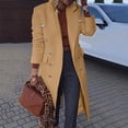 thumbnail image 3 of outfmvch jackets for women wool thin coat trench jacket ladies slim long overcoat outwear womens tops cardigan for women khaki, 3 of 8