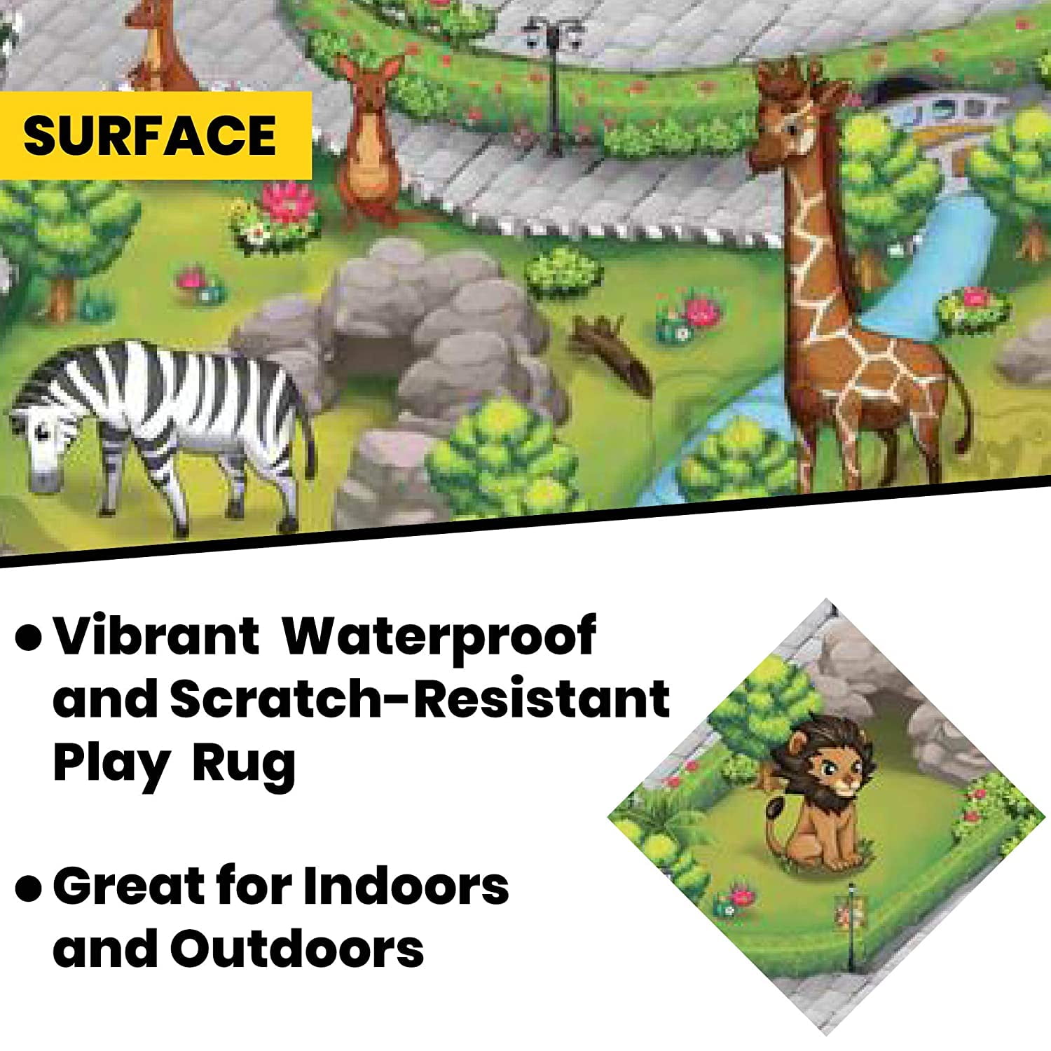 Rollmatz - Zoo 3D Large Playmat - 78in x 47in