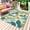 Teal GreenYellow Beige, variant on Teal Green Leaves Outdoor Rug 5x8 Ft - Reversible Patio Rug Outdoor Camping Rugs, Summer Botanical Pastoral Rustic Washable Indoor Outdoor Area Rugs, Non-Slip Outdoor Carpet Runner for Deck/Porch
