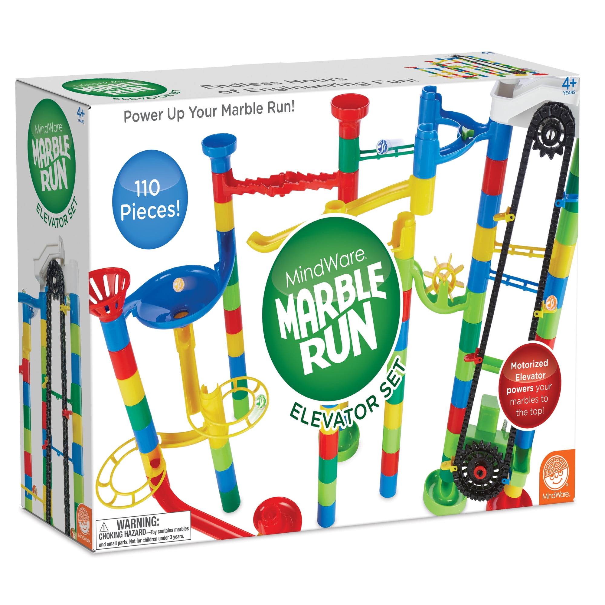 MindWare 110 Piece Elevator Marble Run Motorized Elevator Age 4