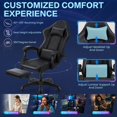 thumbnail image 5 of BUPPLEE Ergonomic Adjustable PVC Game Desk Chair, 360° Swivel & 90°-135° Recline, Height Adjustable Office Chair for Home, Red, Blue, Black, White, 5 of 12