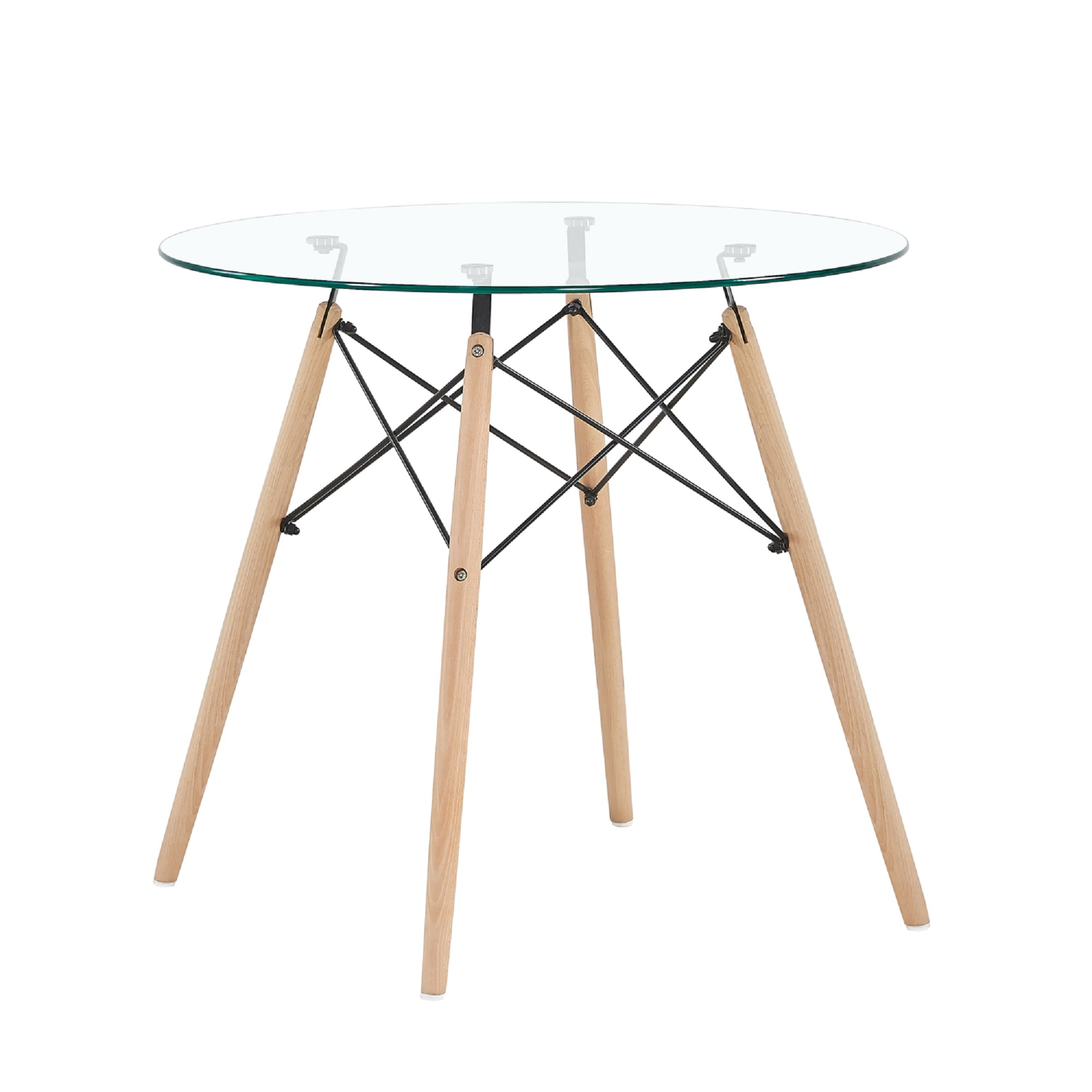 31.5" Round Dining Table for 2 to 4 People, Glass