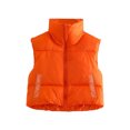 thumbnail image 3 of Sunisery Women's Winter Warm Crop Vest Zipper Up Lightweight Sleeveless Waistcoat High Neck Puffer Cropped Padded Jacket, 3 of 5