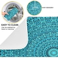 thumbnail image 2 of Super Absorbent Dish Drying Mat Microfiber Fast-Drying Dish Mat 16" x 18" Kitchen Dish Drying Pad Mandala Turquoise Teal Blue Green, 2 of 7