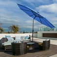 thumbnail image 1 of Gymax 10 ft Patio Table Market Umbrella Yard Outdoor w/ Solar LED Lights Blue, 1 of 8