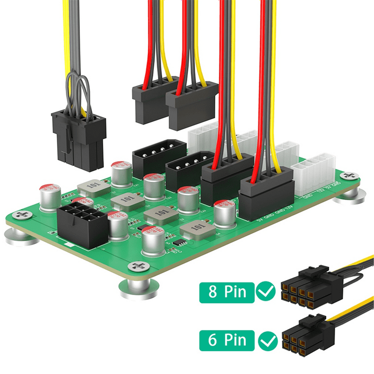 ATX 6/8pin 12v to 8 Ways 5v/12v 3A Power Adapter