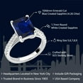 thumbnail image 2 of Gem Stone King 4.26 Cttw Blue and White Created Sapphire Engagement Ring for Women | 925 Sterling Silver | Emerald Cut 10X8MM | Available in Size 5, 6, 7, 8, 9, 2 of 7