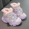 thumbnail image 4 of Owordtank Cute Girls'/boys Winter Snow Boots - Warm Fleece-Lined, High-Top Sneakers with Elastic Lace Closure for Outdoor Fun, 4 of 8