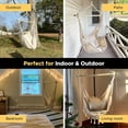 thumbnail image 7 of Sunyear Hammock Chair XXL Macrame Hanging Chair - 500lb Capacity Indoor Outdoor Swing Chair with Steel Spreader Bar & Complete Hanging Kit, 2 Cushions, 7 of 7