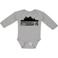 thumbnail image 3 of Inktastic Pittsburgh Pennsylvania City Skyline Boys or Girls Long Sleeve Baby Bodysuit, 3 of 5