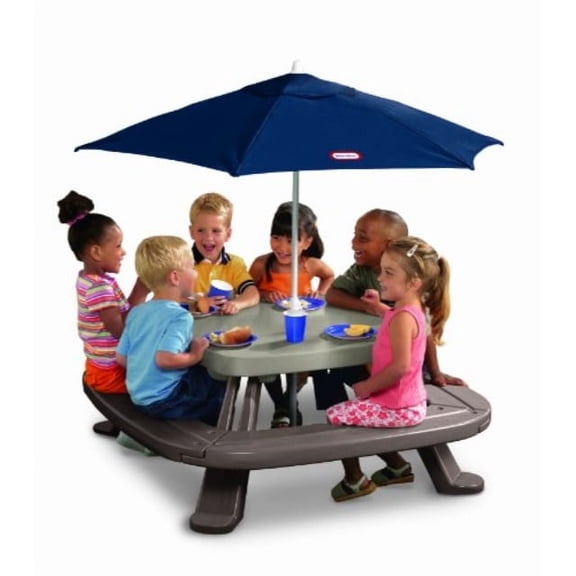 little tikes fold 'n store table with market umbrella