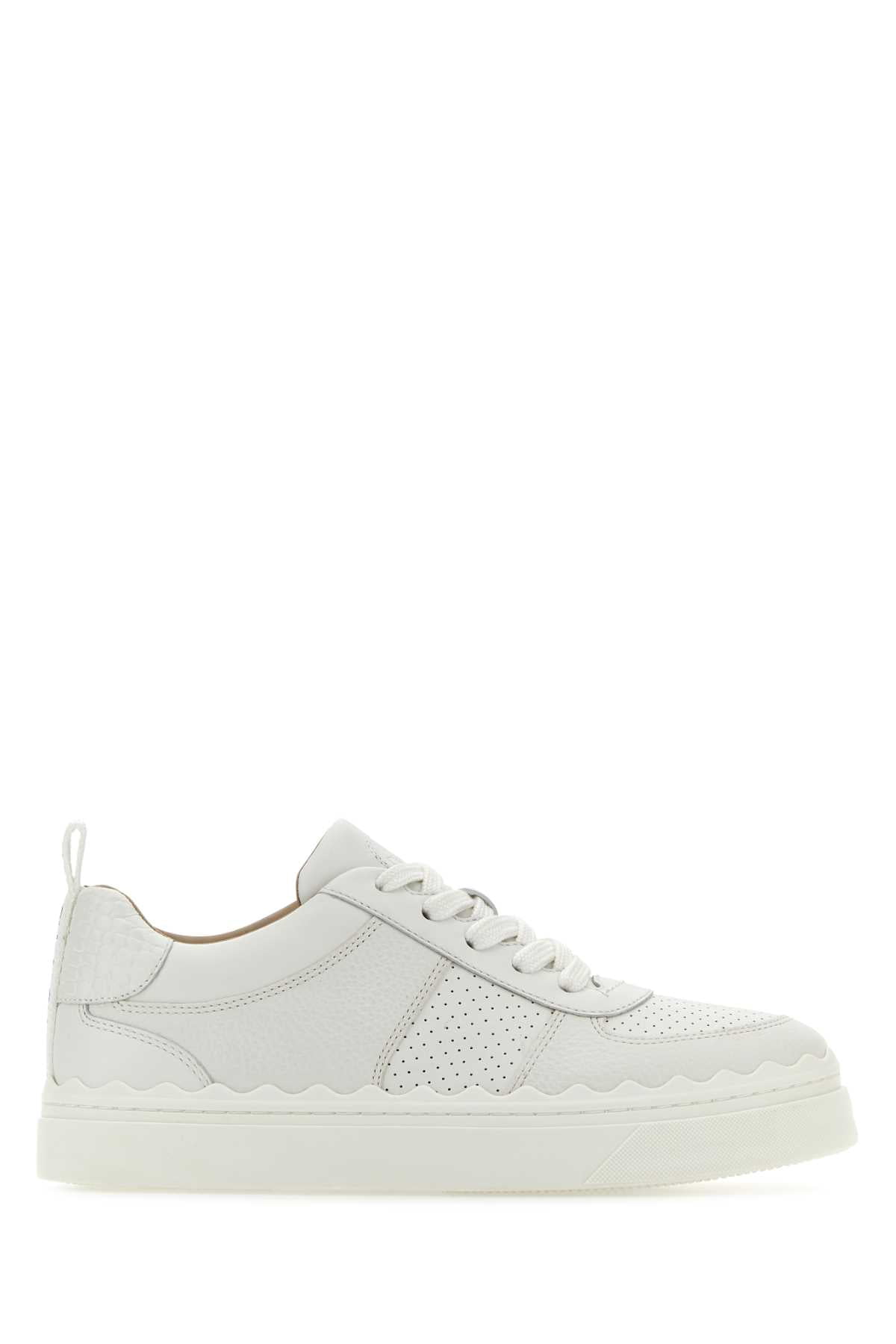 Buy Chloe Woman White Leather Sneakers Online Panama | Ubuy