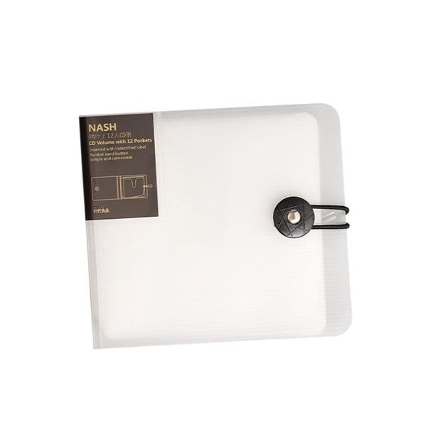 Bolsa para CD Estuche tipo para DVD Estuche portátil con capacidad para 12 CD Estuche liviano Organizador de CD para adultos Músicos Mujeres translúcido