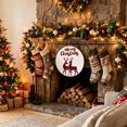 thumbnail image 2 of Welcome Sign for Front Door, Merry Christmas Round Metal Wall Art Wreaths, Plaid Xmas Elk Seasonal Winter Holiday Outdoor Indoor Wall Hanging Sign for Porch Decor Housewarming Gifts 5.9 Inch, 2 of 8