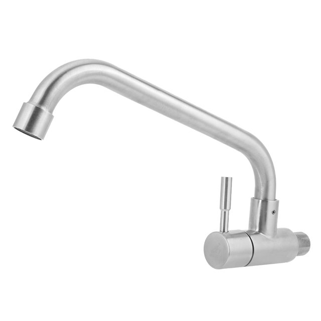 Grifo para fregadero de cocina de acero inoxidable G1/2" giratorio de 360° con rociador de agua fría: duradero y práctico