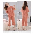 thumbnail image 4 of Pyjama d'Été Deux Pièces pour Femmes, Manches Courtes, Grande Taille, Tenue de Détente, 4 of 4